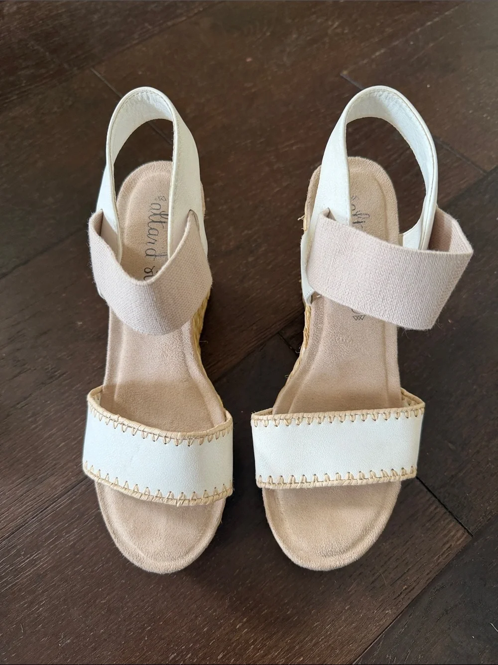 Altard State Woven Espadrille Wedge Sandals in Cream and Tan Size 7.5